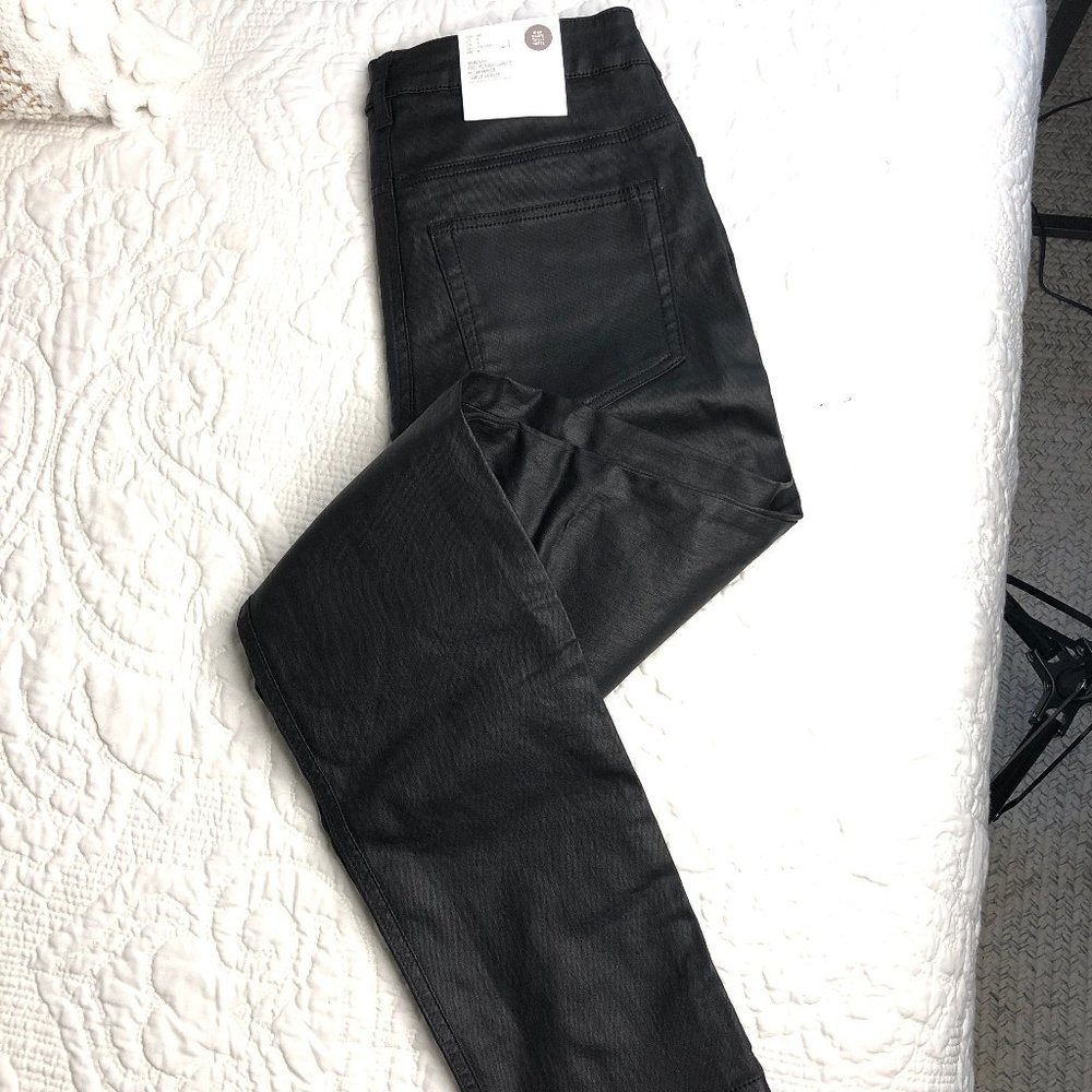 H&M Black Shiny High Waist Pant
